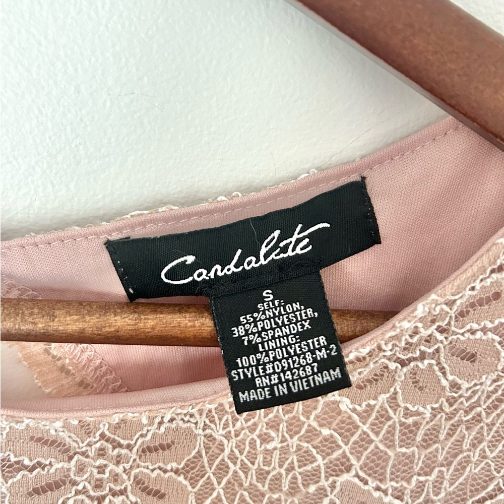 Pink Blush Lace Midi Dress | Size Small (fits like Medium) | Cottagecore Dress - Picture 6 of 6